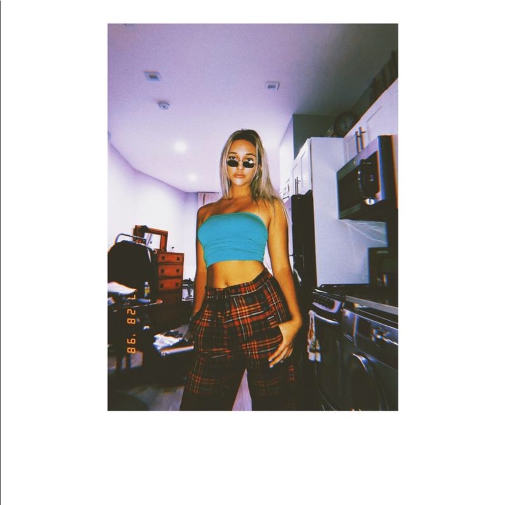 UO plaid pull on pant